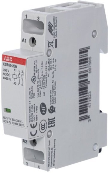 Модульный контактор ABB ESB20 2НО 20А 230В AC/DC, 1SBE121111R0620 в Москве Модульный контактор ABB ESB20 2НО 20А 230В AC/DC, 1SBE121111R0620 в Москве