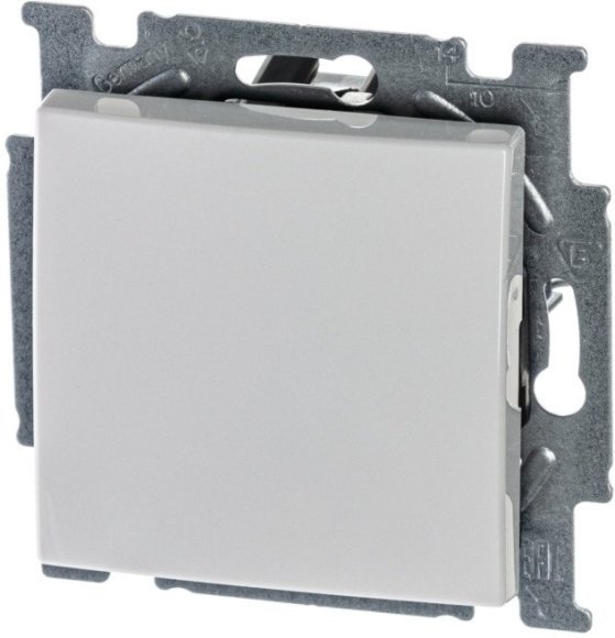 Выключатель 1-клавишный ABB BASIC55, скрытый монтаж, альпийский белый, 2CKA001012A2139 в Москве