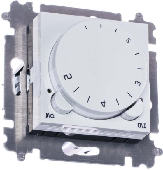 Терморегулятор с поворотной ручкой ABB LEVIT, скрытый монтаж, жемчуг / ледяной, 2CHH920003A6068 в Москве