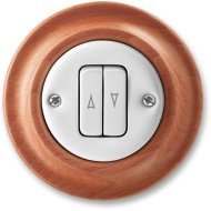 Выключатель для жалюзи 2-клавишный ABB DECENTO, скрытый монтаж, белый фарфор / вишня, 2CHK598834C4052