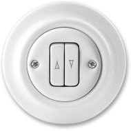 Выключатель для жалюзи 2-клавишный ABB DECENTO, скрытый монтаж, белый фарфор, 2CHK598834C4300