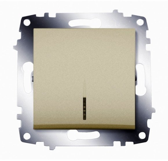 Выключатель 1-клавишный ABB COSMO с подсветкой, скрытый монтаж, титан, 619-011400-201 в Москве