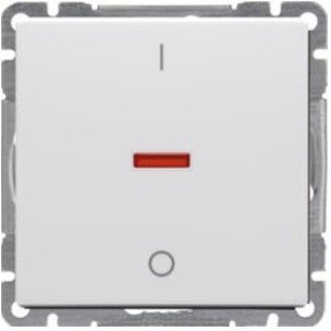 Выключатель 1-клавишный ABB IMPRESSIVO с подсветкой, скрытый монтаж, белый, 2TKA00000407 в Москве