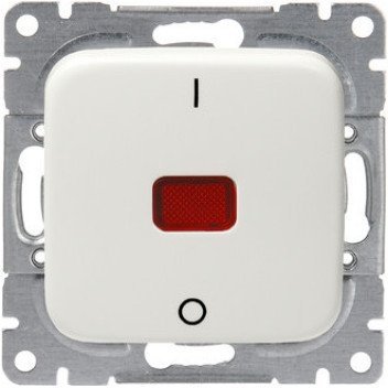 Выключатель 1-клавишный ABB JUSSI с подсветкой, скрытый монтаж, белый, 2TKA000143G1 в Москве