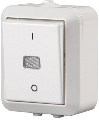 Выключатель 1-клавишный ABB JUSSI, открытый монтаж, белый, 2TKA000138G1 в Москве