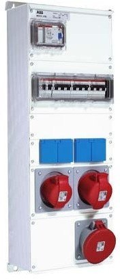 Бокс M63/2JFB CTFL с розетками и фланцамив сборе, металл, IP44, 2CMA100024R1000