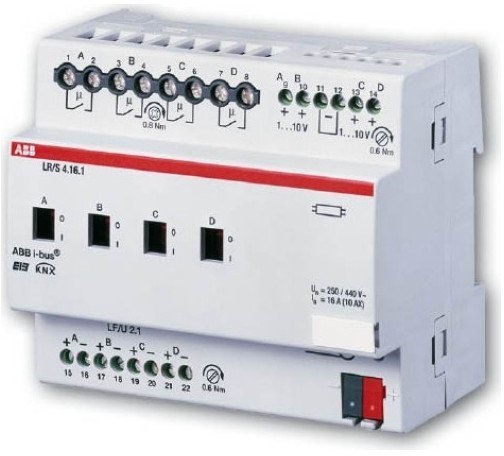 LR/S4.16.1 Светорегулятор ЭПРА 1-10B с контролем освещённости, 4-канальный, 16A, 2CDG110088R0011 в Москве