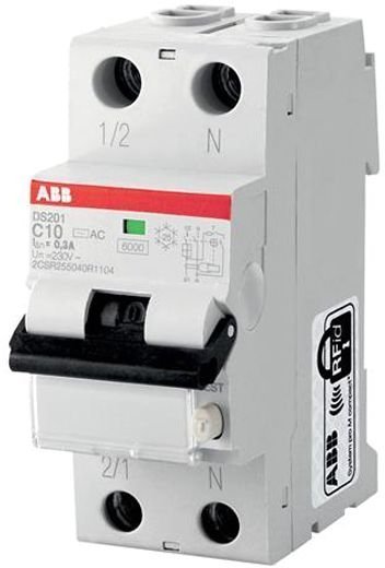 Дифавтомат ABB DS200 1P+N 10А (B) 6 кА, 30 мА (AC), 2CSR255040R1105 в Москве