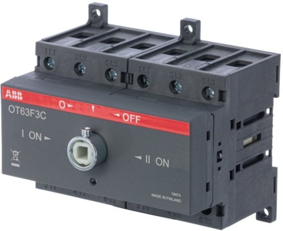 Реверсивный рубильник OT63F3C до 63А 3-полюсный для установки на DIN-рейку или монтажную плату (без ручки), 1SCA105338R1001 в Москве Реверсивный рубильник OT63F3C до 63А 3-полюсный для установки на DIN-рейку или монтажную плату (без ручки), 1SCA105338R1001 в Москве