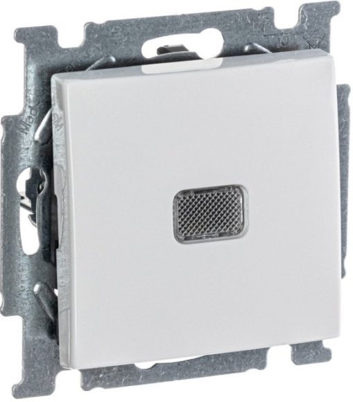 Выключатель 1-клавишный ABB BASIC55 с подсветкой, скрытый монтаж, альпийский белый, 2CKA001012A2153 в Москве