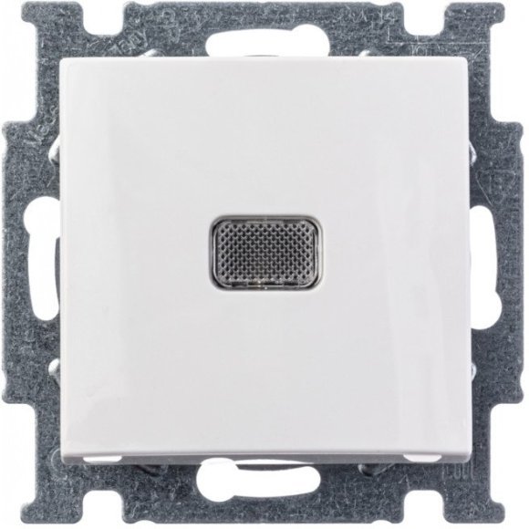 Выключатель 1-клавишный ABB BASIC55 с подсветкой, скрытый монтаж, альпийский белый, 2CKA001012A2153 в Москве